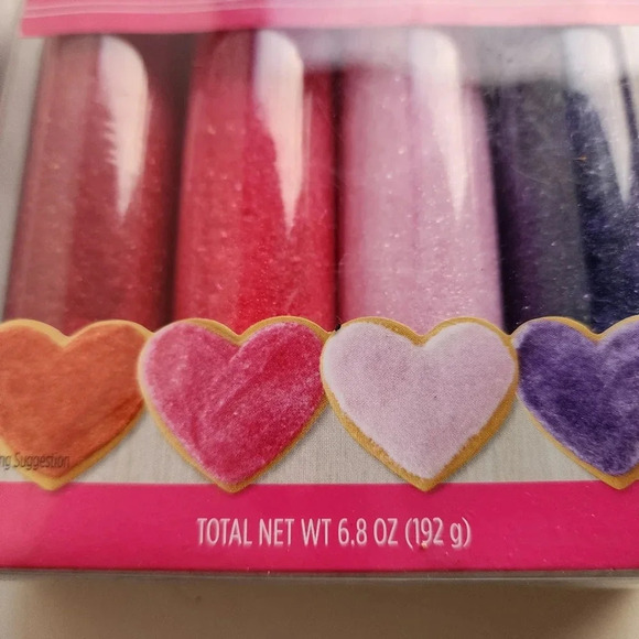 2 Pack Wilton Valentine Sprinkles Assorted Sanding Sugar Cupcake Topper Pink Red - Picture 2 of 8